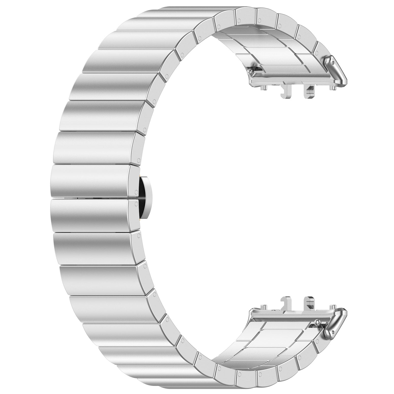 For Samsung Galaxy Fit3 SM-R390 Stainless Steel Strap Butterfly Buckle Replacement Band - Silver For Samsung Galaxy Fit3 SM-R390 Stainless Steel Strap Butterfly Buckle Replacement Band - Silver